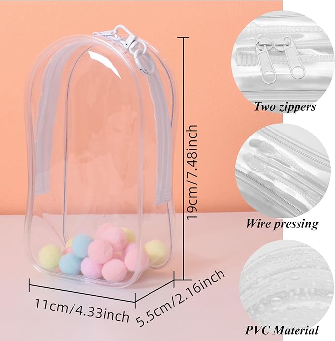 Large Clear Figure Display Bag with Keychain Case Blind Box Keychain Carrying Case Lipstick Charm for Collectibles