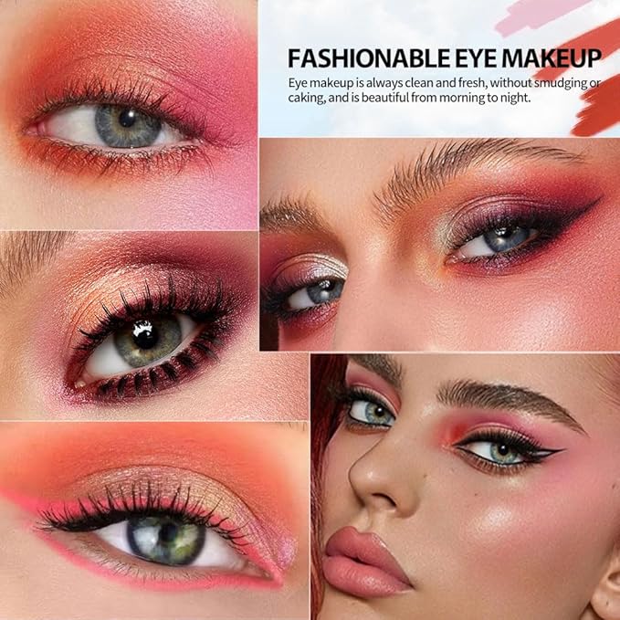 9-Color Pink Peach Eyeshadow Palette – Matte, Shimmer & Glitter Eye Makeup, High Pigment Warm Coral & Rose Shades, Long-Lasting Waterproof Blendable Professional Eyeshadow for Daily & Glam Looks