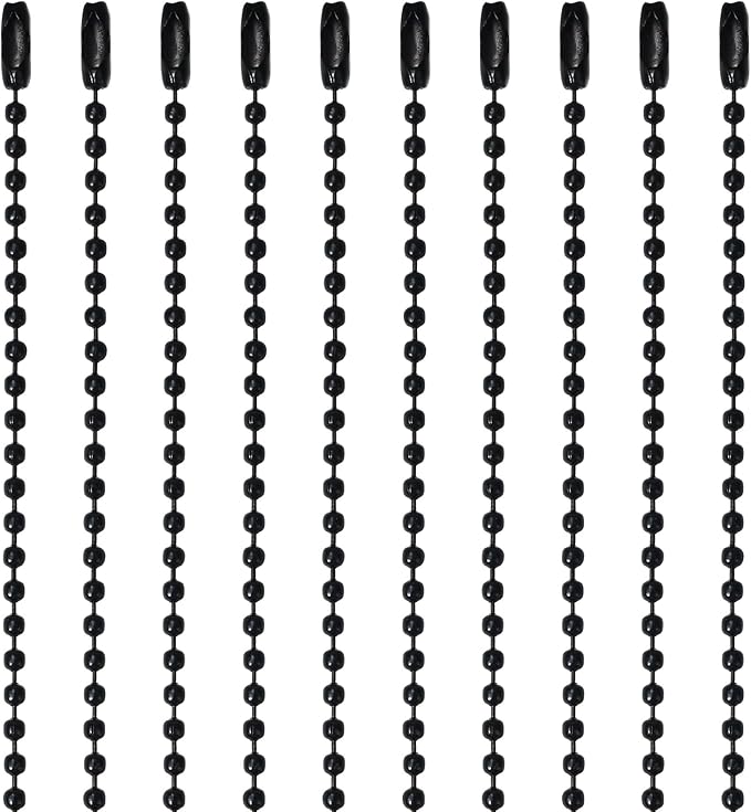 200 Pcs Ball Bead Chain Bulk Keychain 4.7 Inch Metal Dog Tag Small Chains with Connectors for Hanging Decoration