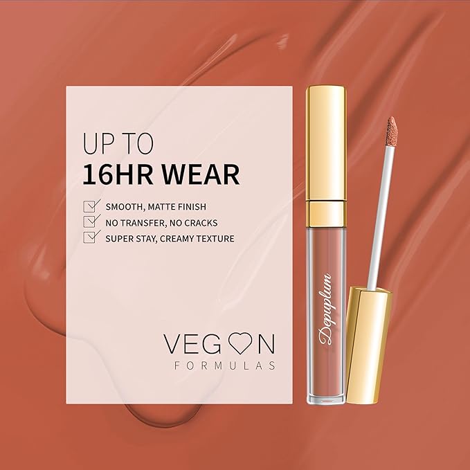 Nude Red Lipstick Matte for Women SuperStay Long Lasting Lipstick Smudgeproof Transferproof Pink Liquid Lipsticks Cruelty Free Lip Makeup,DM32 BareNude