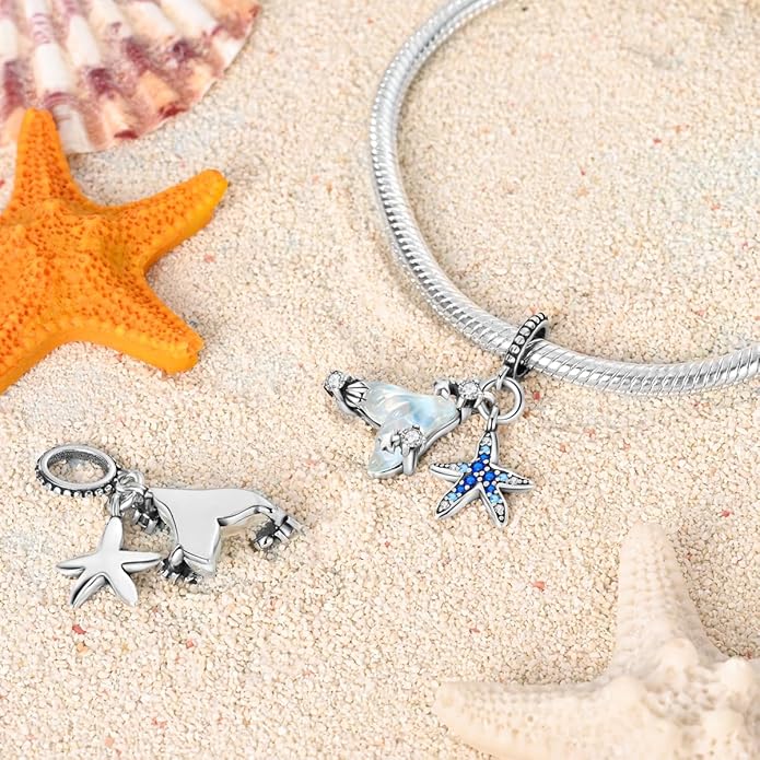 NARMO Charms for Bracelets 925 Sterling Silver Star Dangle Charms Car Keys Lipstick Dangle Charm Beads for Women Bracelets Necklace