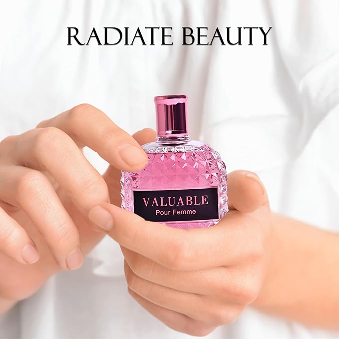 A CENTER Perfume Set for Women - 3PCS Floral Long Lating Fragrance with Jasmine, Rose & Lily of the Valley | 3.4 Fl Oz Each Women Cologne Gift Set (Valentine Milano/Valuable/Valentine Pink)