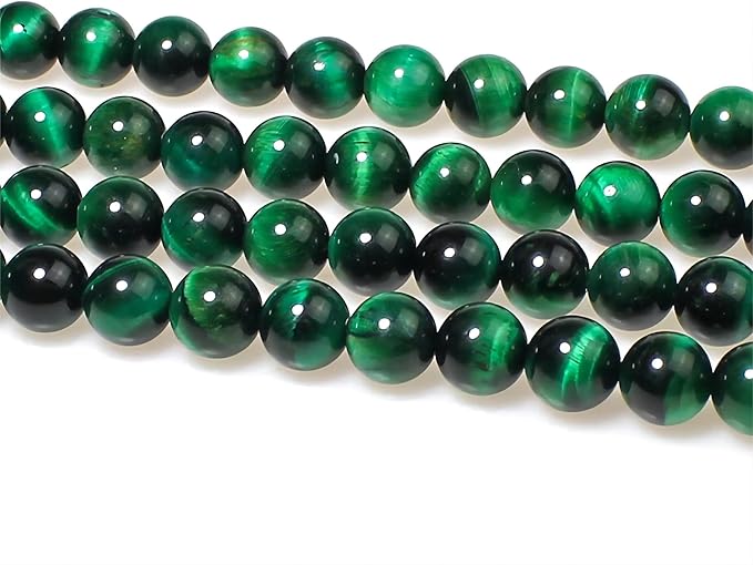 MJDCB Stone Beads 4mm 85pcs Round Green Tiger's Eye Loose Gemstone Bead Charms for Jewelry Making Bracelet Necklace Earring Pendant