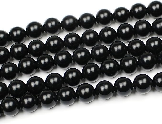 MJDCB Real Stone Beads Natural Matte Black Onyx Agate Round Loose Bead for Jewelry Making DIY Bracelet Necklace(4mm)