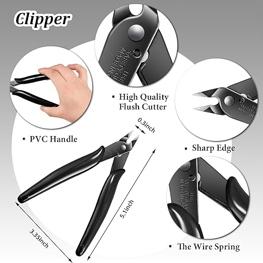 10 Pieces Metal DIY Model Tool Sets Tab Edge Cylinder Cone Shape Bending Assist Tools and Nozzle Pliers Flat Nose Pliers Needle Nose for 3D Metal Jigsaw Puzzles Assembly