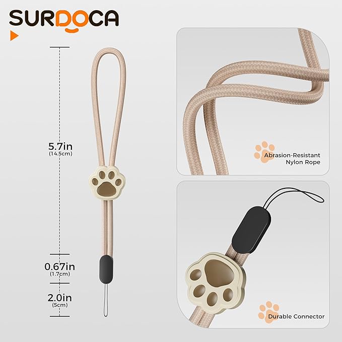 SURDOCA Adjustable Phone Lanyard, Camera Wrist Strap, Nylon Wrist Lanyard, Phone Wristlet, Anti Theft Phone Strap, Lanyard for Earphone, USB Flash Drive, ID Name Tag Badge