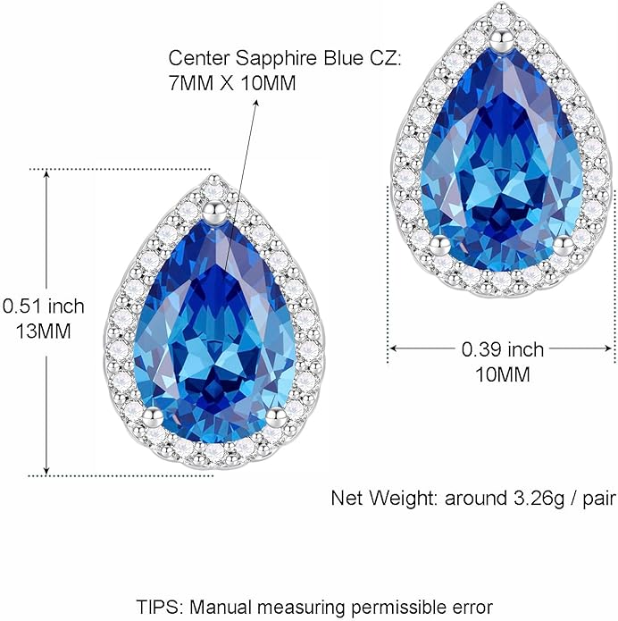 YOMELA Cubic Zirconia Earrings Studs, Halo CZ Birthstone Simulated Diamond Stud Earrings for Women