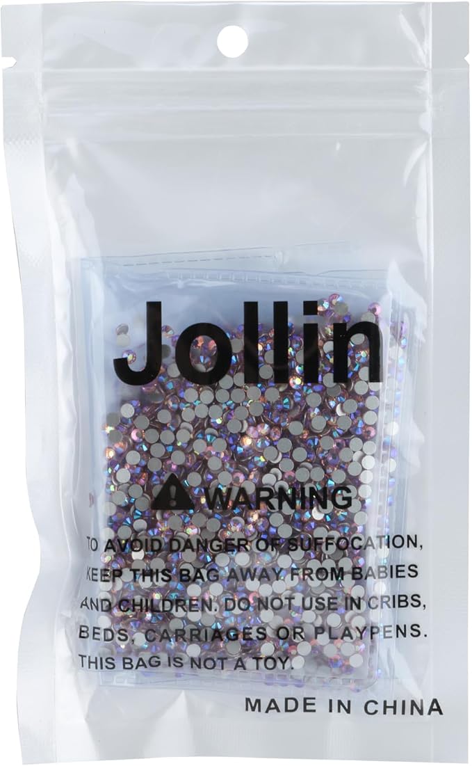 Jollin Glue Fix Crystal Flatback Rhinestones Glass Diamantes Gems for Crafting Nail Art Crafts Decorations Clothes Shoes 2.8mm (ss10 2880pcs, Pink AB)