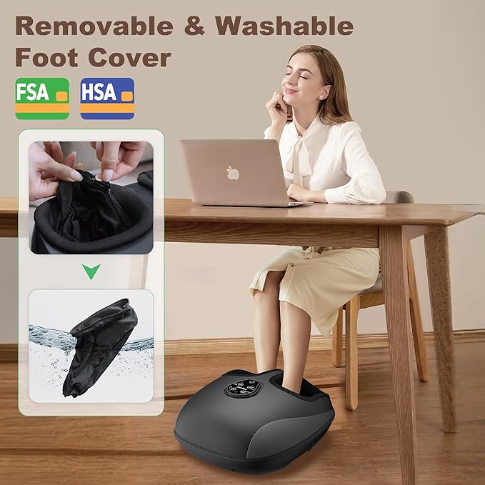 2026 Upgraded Shiatsu Foot Massager with Heat and Compression, FSA Eligible HSA Store Eligible, Remote Control, Foot Massager for Plantar Fasciitis, Neuropathy,Valentine's Day Gifts, Men, Women