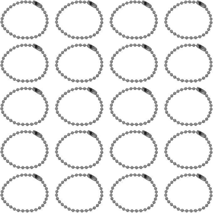 MECCANIXITY 30Pcs 5 Inch Ball Bead Chain, Metal Ball Chain with Connectors for Keychain Hanging Ornament Tag Jewelry Necklace Christmas Decoration,Gray