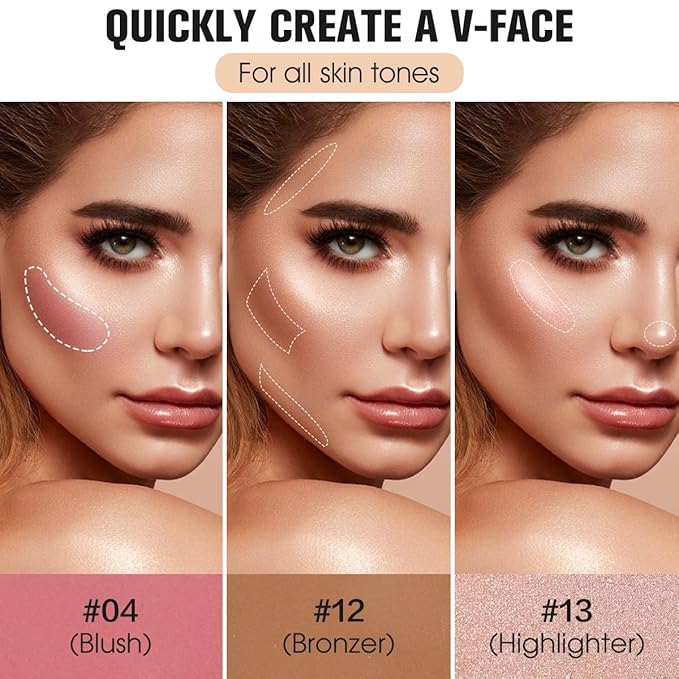 16 Colors Contour Palette Make up - Blush Highlighters Bronzer Powder All in one Makeup Palettes Contour Kit (SET2)