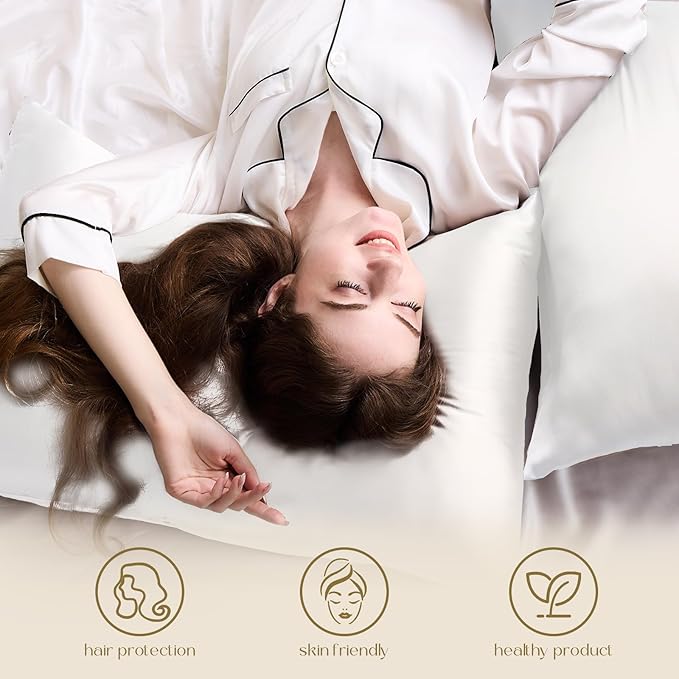 ZIMASILK 100% Pure Mulberry Silk Pillowcase for Hair and Skin Health,Soft and Smooth,Both Sides Premium Grade 6A Silk,600 Thread Count,with Hidden Zipper,1pc(Toddler 13''x18'',White)