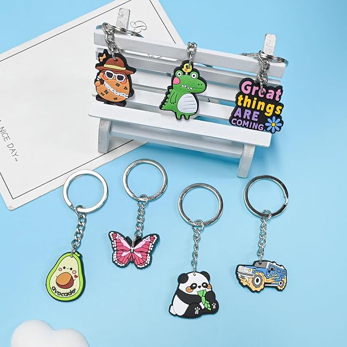 30-200P Cute Keychains for Backpacks Bulk Keychain Charms Decor Bag Accessories Keyring Random Different Key Chains