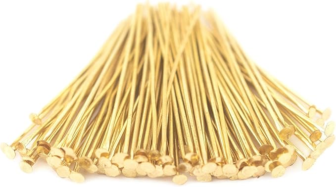 The Bead Chest Gold 21 Gauge 1.5 Inch Head Pins (Approx 100 Pieces)