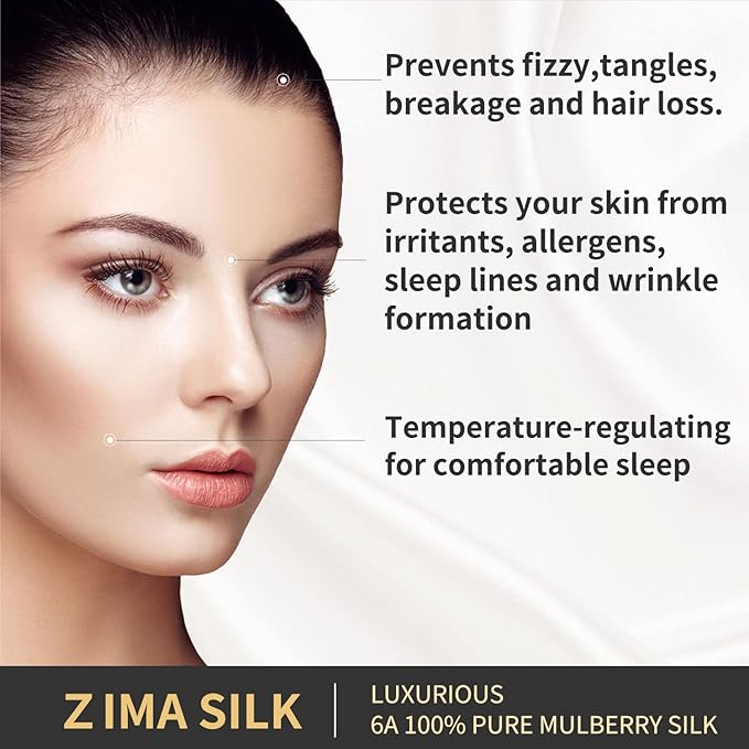 ZIMASILK 25 Momme 100% Pure Mulberry Silk Pillowcase for Hair and Skin Care, Highest Grade 6A Pillow Cases for Women, Long-Lasting Durablity, Gift for Women Men, 1Pc (King 20"x36", Navy Blue)