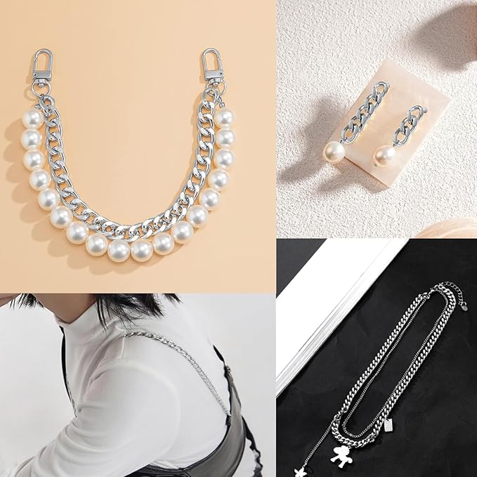 [33ft] Silver Chain for Jewelry Making, 8.3mm Wide Silver Aluminum Curb Link Chain Roll Bulk for DIY Jewelry Making Craft