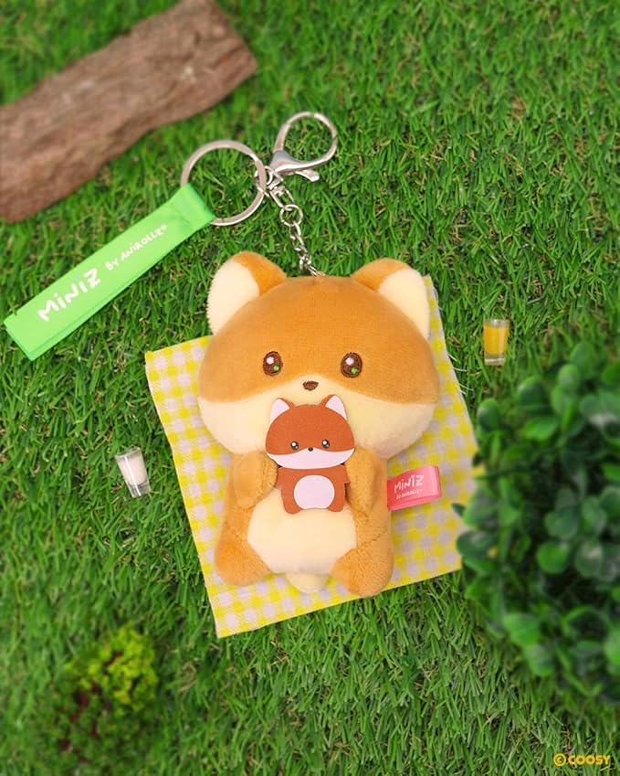 Anirollz Miniz Plush Charm Cute Stuffed Animal Keychain Kawaii Mini Bag Accessory Collectible Pocket Toy for Kids & Adults
