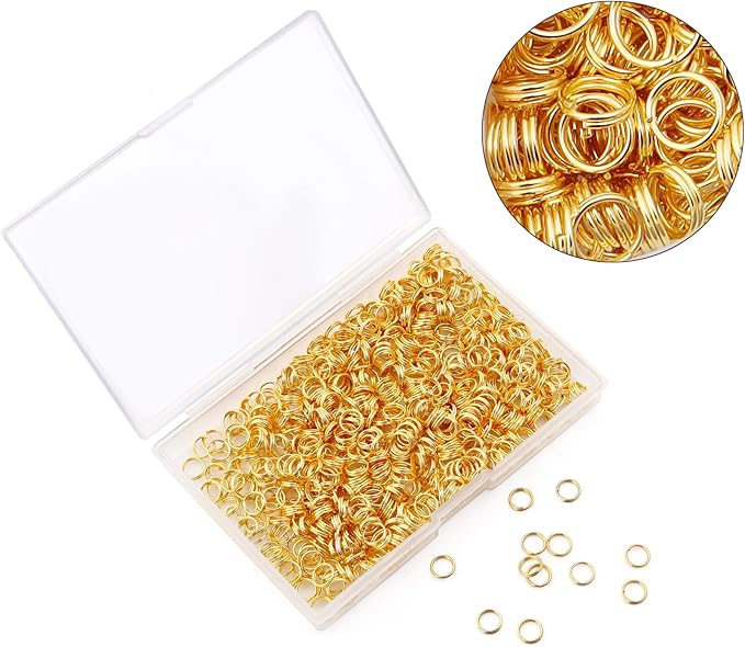 700Pcs Split Rings,Double Loop Jump Ring Sets Split Jump Rings for Jewelry Making,Small O Key Ring Earring Necklace Bracelet Connector for DIY Crafts Making Findings (Gold,6mm)