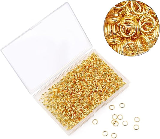700Pcs Split Rings,Double Loop Jump Ring Sets Split Jump Rings for Jewelry Making,Small O Key Ring Earring Necklace Bracelet Connector for DIY Crafts Making Findings (Gold,6mm)