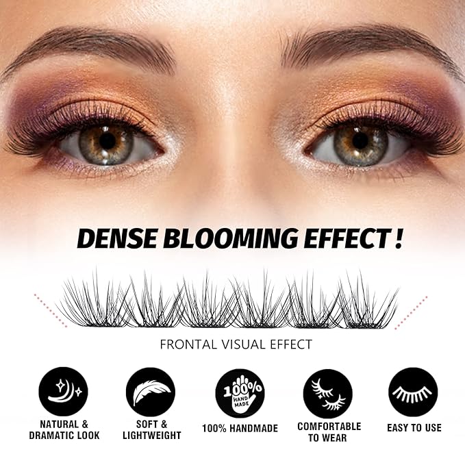 DIY Eyelash Extension Lash Clusters 120 Clusters False Eyelash 3D Effect Individual Natural Lashes Set at Home Eyelash Extension Kit Lashes Pack Natural Mixed
