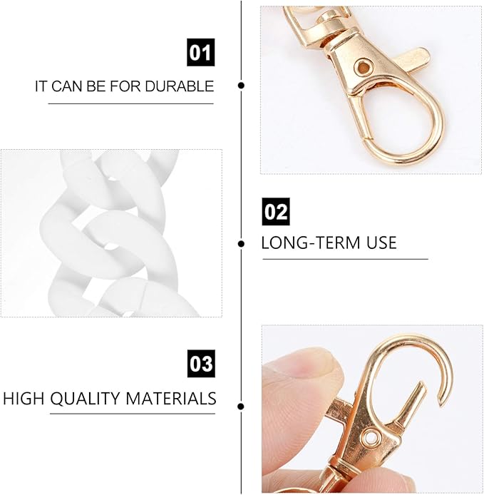 TENDYCOCO Chain Strap for Purse 13.4 Inch White Matte Rubber Crossbody Bag Replacement Strap for Handbags Tote Bag Accessories