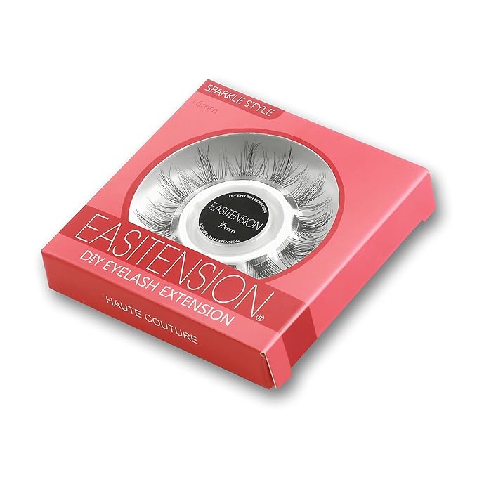 DIY Eyelash Extension, 3D Effect Individual Melt Flare Lash Cluster Natural Lashes Set, Home Eyelash Extension, D curl Lashes Pack 12mm,14mm (12MM-Sparkle)