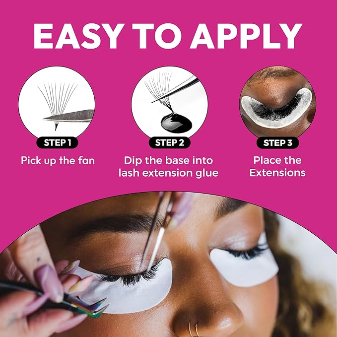 Eyesy Lash 500 Promade Fans - Volume Premade Lash Fans for Eyelash Extensions Pointy Base Handmade Loose Pre Made Eyelashes Middle Stem Soft and Lightweight (8D 0.05 C 13mm)