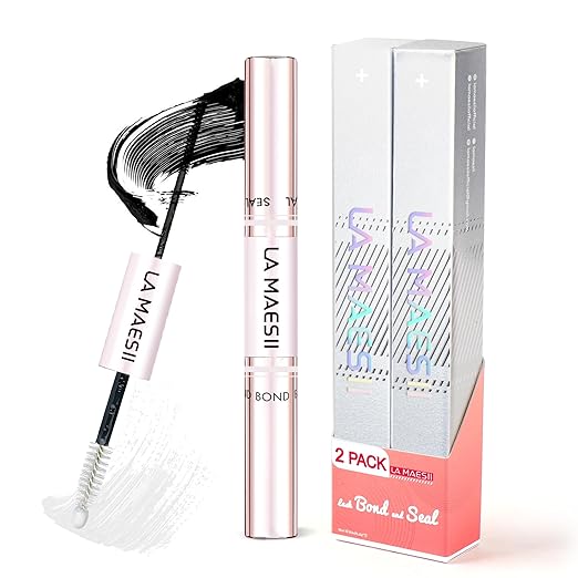Lash Bond and Seal Waterproof, Cluster Lash Glue Bond and Seal Lash Glue, Strong Hold 72h for Eyelash Clusters, Latex Free Sensitive Eyes Available 10ML (Pack of 2)