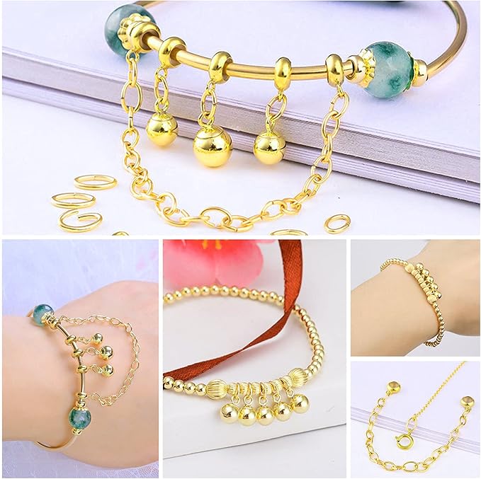 2400pcs Stainless Steel Oval Jump Rings - Oval Connector Rings for Jewelry Making - Earring, Bracelet, Necklace DIY (4 Sizes/3 Colors)
