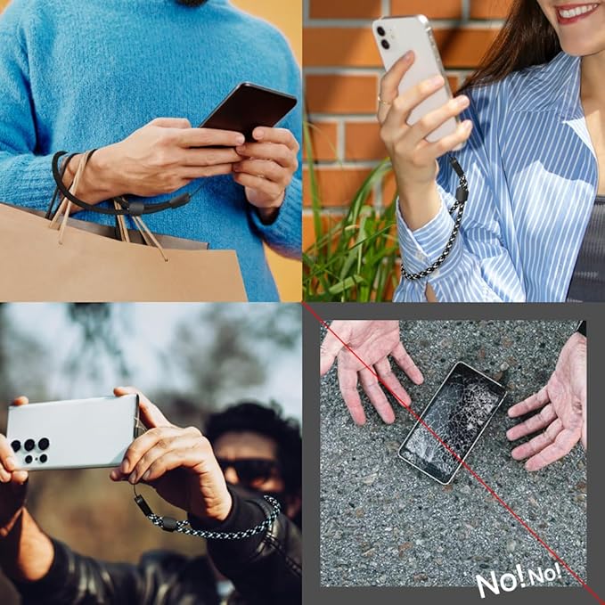 Cell Phone Lanyard, 5 Pack Adjustable Phone Wrist Strap with 5 Pack Tether Tab fit iPhone and Most Cell Phones