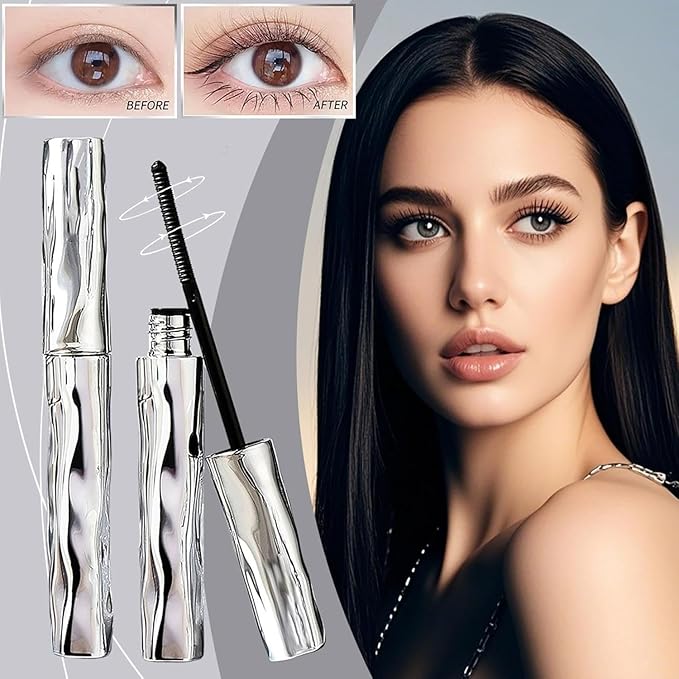 Steel Tube Eyelash Primer, Fiber Mascara Eyelash Primer Tubular Waterproof Curling Mascara, Natural and Non-smudged (1PCS)