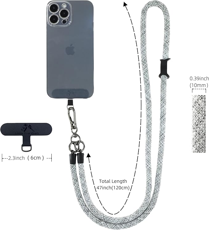 Cell Phone Lanyard Crossbody Rope Around the Neck Wrist Strap for Most Smartphone Case Headset Keychain Offices ID - Camo White