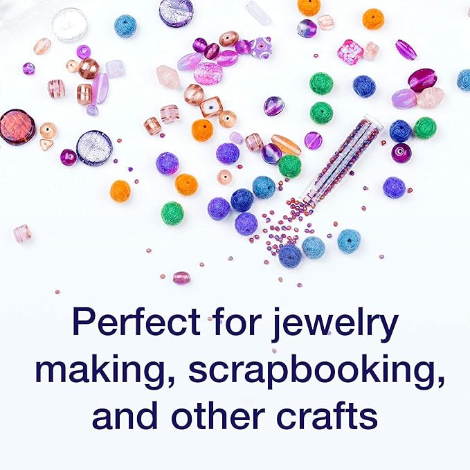 Darice Elizabeth Ward 45 Piece Assorted Portable Diamond Painting Storage and Bead Organizer with 42 Variable Sized Containers, 8 Pack, Clear