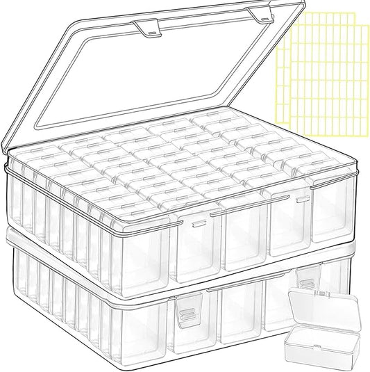 Bead Storage Containers, 92 Clear Plastic Bead Organizer Box With Hinged Lid,Bracelet Making DIY Jewelry Craft Nails, Bracelets, Jewelry, Diamonds, Clay Beads, Screws,1.7x1.38x0.8Inch