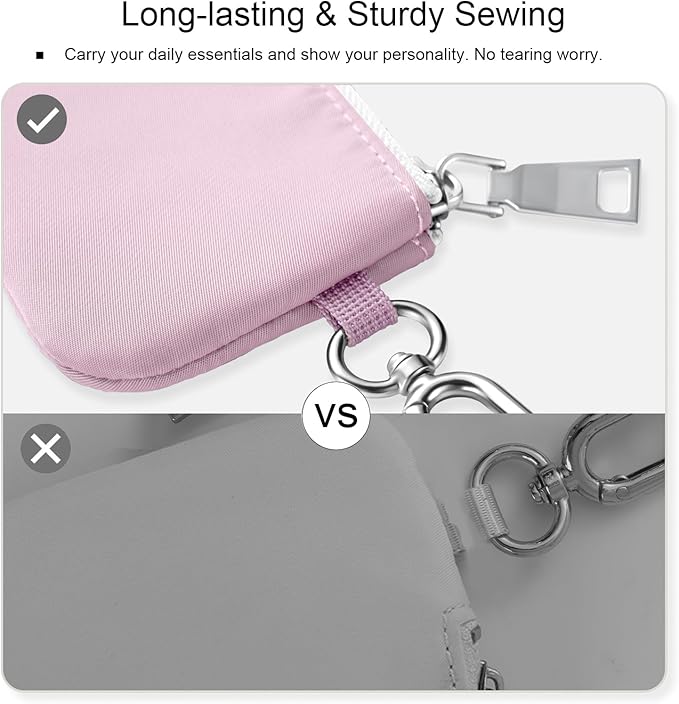Babysun Mini Zip Around Dual Pouch Wristlet With 2 Straps Wristlet Keychain Wallet for Women Coin Purse Small Cute for Teen Girl