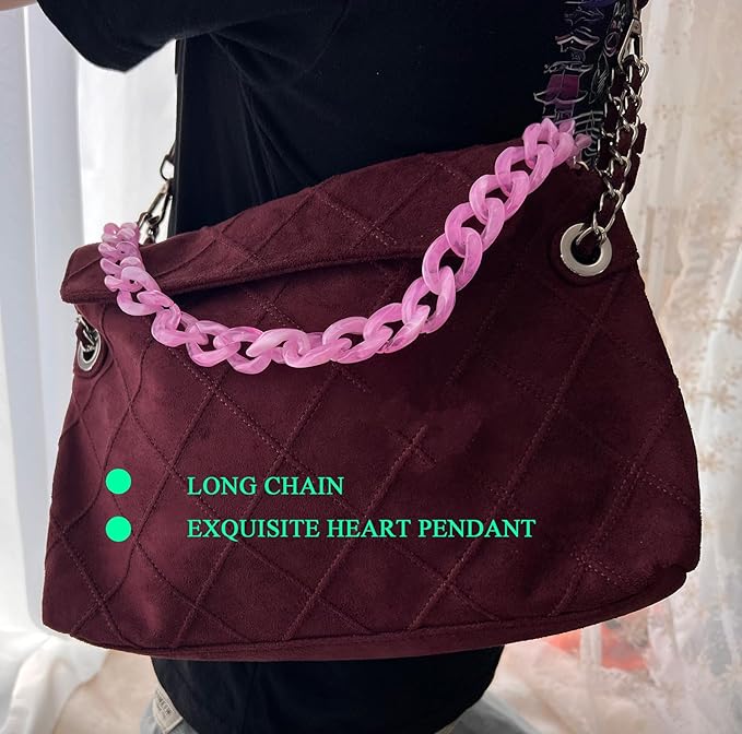 Acrylic Resin Chain Purse Strap 23.6IN Purse Transparent Chain DIYBagChain Gift for Office,Travel & DIY Creator