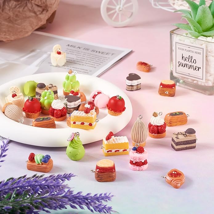 Craftdady Resin Plastic Miniature Food Snack Pendants Charms Ice Drink Juice Pendants Cute Bottle Fruit Keychain Charms Hang Ornament for DIY Craft Earring Bracelet Necklace Jewelry Making