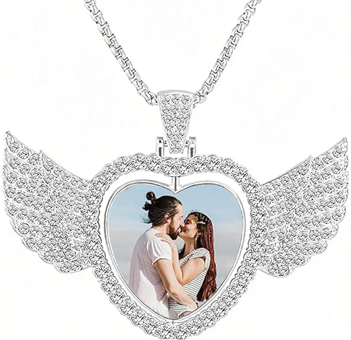 CLYLIFE Picture Necklace Personalized Photo,Custom Disc/Heart Pendant for Men Women Dad Mom Customized Necklace with Chain Photos Memorial Gifts for Mother's Day, Birthday, Anniversary