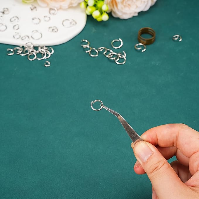 1500Pcs 7mm Stainless Steel Open Jump Rings 16 Gauge Metal O Rings Single Loop Connectors for Jewelry Necklaces Bracelet Earrings Keychains Chainmail DIY Making