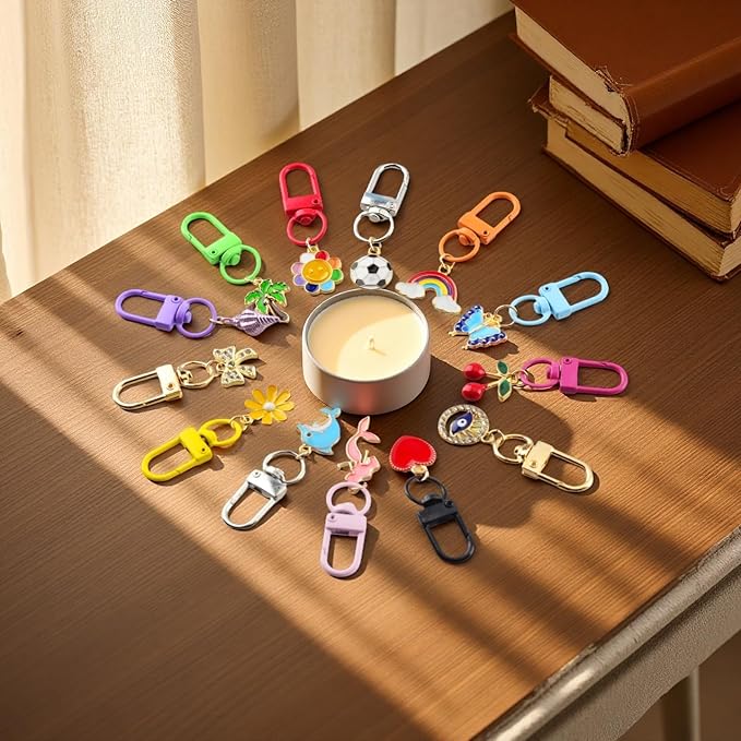 KJML DIY Keychain clip 60pcs Swivel Snap Lobster Claw Keychain Clasps Lanyard Hardware Key Chain Hooks for Bag Charm