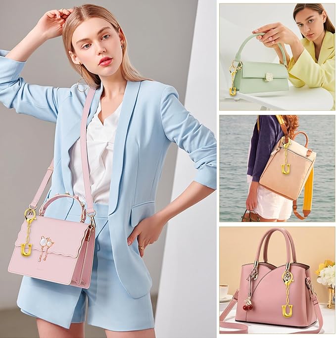 VICKHU Gold Plated Bubble Initial Letter Cute Keychain for Women Car Key Purse Decorative Keyring Handbag Charms Fashion