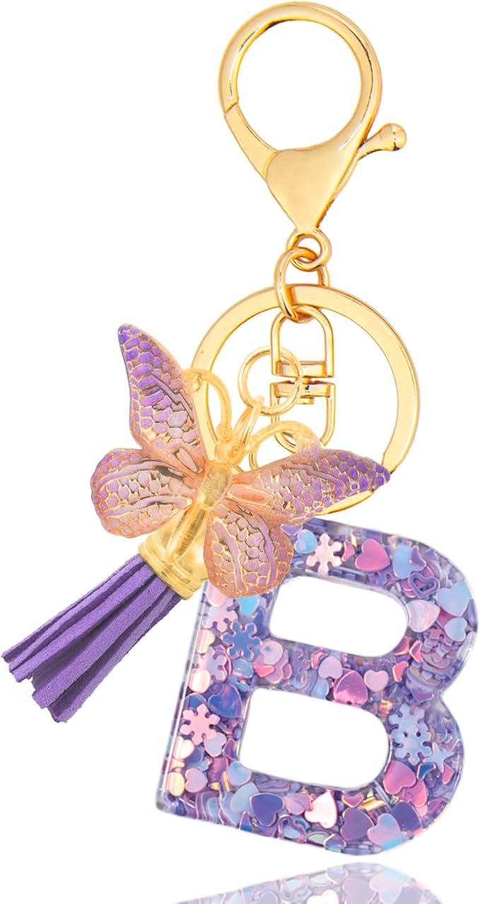 Alphabet Initial Letter Keychain Cute Heart Resin - Letter Keychain for Backpack Charms - Initial Keychains for Women