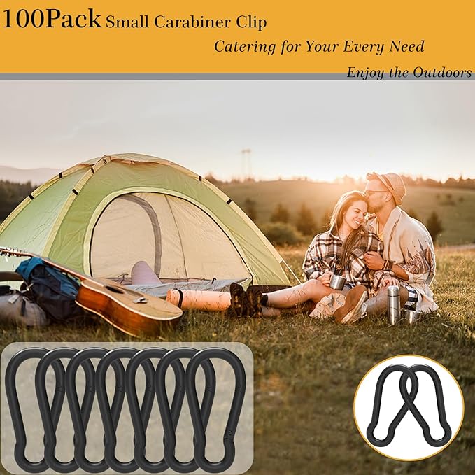 Carabiner Clip Spring Snap Hook, Heavy Duty Spring Snap Hook, Quick Link Keychain Clip for Keys Swing Set Camping Fishing Hiking Traveling