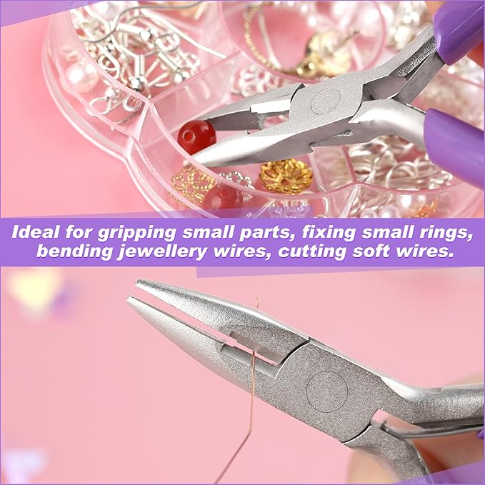 3 Inches Chain Nose Pliers With Cutter Mini Needle-Nose Pliers Miniature Pocket Plier Mini Jewelry Pliers For DIY Jewelry Wire Bending Straightening Ring Fixing Cutting Soft Wires