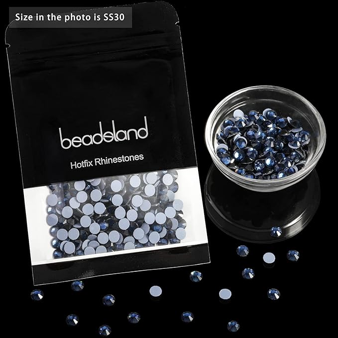 Beadsland Hotfix Rhinestones, 2880pcs Flatback Crystal Rhinestones for Crafts Clothes DIY Decorations, Montana, SS10, 2.7-2.9mm