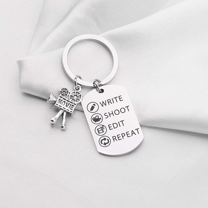 PLITI Filmmaker Keychain Movie Camera Charm Film Director Gifts Filmmaker Gifts for Friend