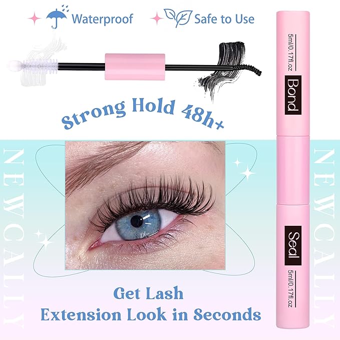 Lash Clusters Kit Wispy Natural Cluster Eyelash Extension Kit DIY Lash Extension Kit C-curly 10-16MM Eyelash Clusters Volume Individual Lashes Kit by Newcally