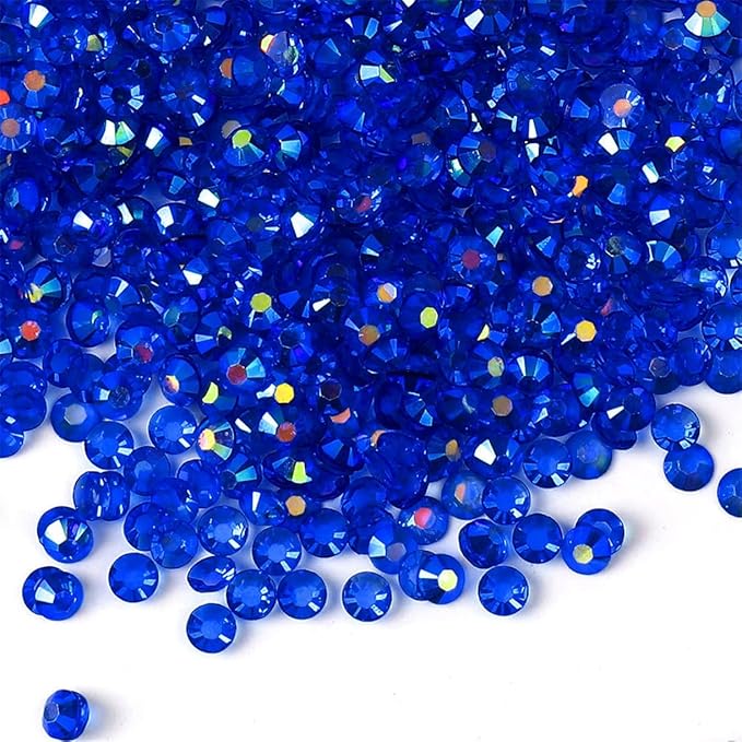 1500 Pieces SS16 4mm Flatback Rhinestones AB Clear Round Gems Crystals for Nail Art DIY Crafts Clothes Shoes Bags （Transparent Sapphire AB）