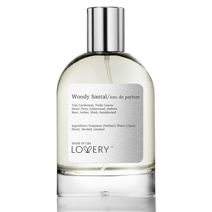 LOVERY Woody Santal Eau de Parfum, Inspired by Fragrance S.antal 33. Long Lasting Perfume for Women & Men, Vegan, Unisex Perfume Spray 100ml EDP Perfumes for Women - Made in USA