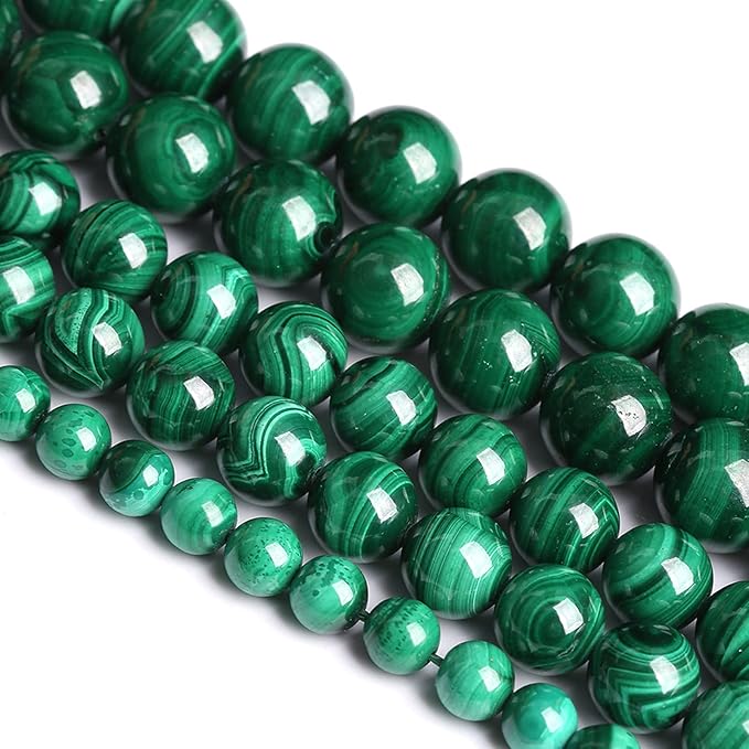 8MM 23PCS Natural Stone Green Malachite 3A Grade Gemstone Loose Beads for Jewelry Making DIY Bracelet